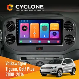 Штатна магнітола Volkswagen Tiguan, Golf Plus 2008-2016 Black Cyclone C10-001 2x32 CPL Cyclone (НФ-00006717)