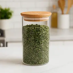 Банка для зберігання продуктів із бамбуковою кришкою. Органайзер для круп [MD] - мініатюра 3