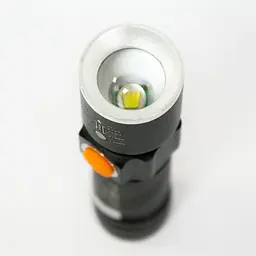 Ліхтарик X-Balog ручний акумуляторний чорний, світлодіодний, з USB зарядкою та Zoom-фокусом - мініатюра 6