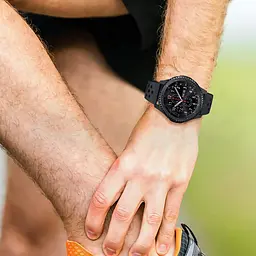 Ремінець BeWatch для Samsung Galaxy Watch 3 45 mm силіконовий 22мм перфорований Чорний (1020101) - мініатюра 3