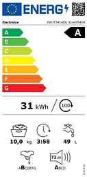 Electrolux Пральна машина Electrolux фронтальна, 10кг, 1400, A, 66см, дисплей, пара, інвертор, сріблястий темний - мініатюра 9