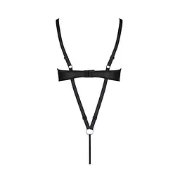 Боді з екошкіри Passion Celine Body black: з доступом відкритий L/XL - мініатюра 6