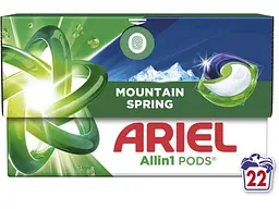 Капсули для прання ARIEL 22шт Pods All-in-1 Гірське джерело