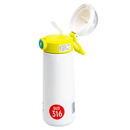 Термос дитячий Nice to meet you 500 мл із трубочкою, жовтий Happy Life HP17306GR - мініатюра 3
