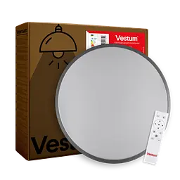 Cвітильник RING матовий 60W 395*60мм 3000К-6500К з ДК срібний - мініатюра 8
