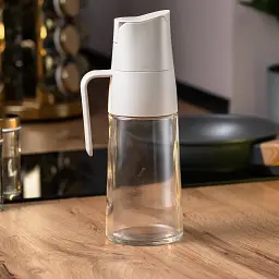 Пляшка для олії та оцту 600 мл з гравітаційною кришкою, бежевий TS Kitchen HP16294 - мініатюра 5
