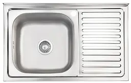 Кухонна мийка Brinex 5080-L 0.6 мм, накладна BRIN5080LSAT06