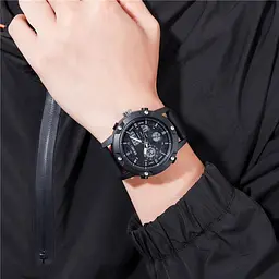 Наручний годинник чоловічий Skmei 1757 Black White, 1757BKWT (18426) - мініатюра 4