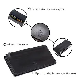 Практичний стильний портмоне унісекс Grande Pelle 11558 чорний - мініатюра 8