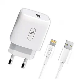 Зарядний пристрій SkyDolphin SC22EL (1USB, 2.1A) Білий (MZP-000158) + кабель Lightning