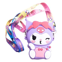 Дитяча сумочка Kuromi силіконова на блискавці 15*10*3 см, бузковий Yiwu HP-55-6