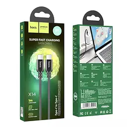 Зарядний кабель швидкого заряджання Hoco X14 Double Speed на 60W з роз'ємом Type-C to Type-C чорний - мініатюра 10