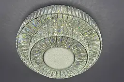 Розкішна стельова LED люстра кришталева для вітальні Linisoln 9898-600 срібло 60 см 160W - мініатюра 2