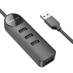 Конвертер Хаб адаптер Borofone DH5 Erudite 4-in-1 на 4 Usb 2.0 з кабелем 20 см - мініатюра 6