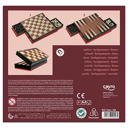 Уцінка. Настільна гра CAYRO магнітна 3 в 1: шахи, шашки, нарди поле 24x24 см (446)  - мініатюра 2
