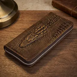 Чоловічий клатч 14462 шкіра під крокодила Vintage коричневий