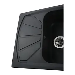 Гранітна мийка Globus Lux TANA чорний металік 610х500мм-А0001 - мініатюра 4