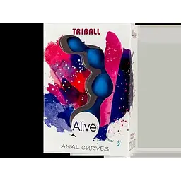 Анальні кульки Alive Triball Blue силікон 2 см - мініатюра 2