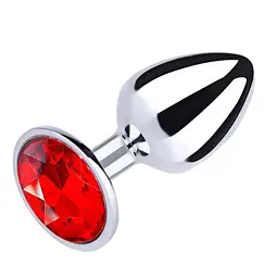 Анальна пробка Secret Play Metal Butt Plug Red M, 8,5 см (червоний)