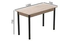 Стіл кухонний Ferrum-decor Беніта 75x120x70 Чорний ДСП Сан-Марино 16мм (FRD-105646) - мініатюра 4