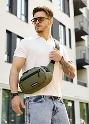 Сумка через плече бананка Sambag Flex хакі 30 × 17 × 10 см (85351019m) - мініатюра 2