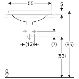 Умивальник Geberit Variform 55x45 Білий 500.741.01.2 - мініатюра 3