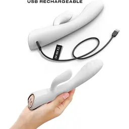 Вібратор-кролик з підігрівом Dorcel Flexi Rabbit White гнучкий ствол - мініатюра 5