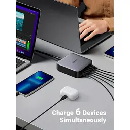 Зарядний пристрій Ugreen 6xUSB 200W (4хUSB-C+2xUSB-A) Gan CD271 (40914) - мініатюра 7