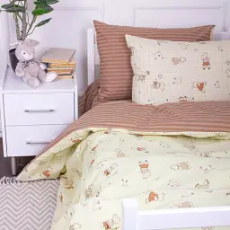 Комплект постільної білизни MirSon Бязь 18-0009 Happy Hipos 110х140 бежево-коричневий (2200010263305) - мініатюра 2