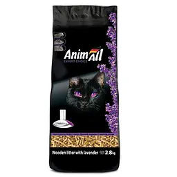 Деревний наповнювач AnimAll з ароматом лаванди для котів 2.8 кг