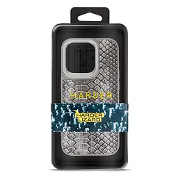 Кожаный чехол для Apple iPhone 15 Pro, Harder Lizard, серый, термополиуретан ТПУ + экокожа с имитацией кожи ящерицы, панель, защита корпуса, противоударный, микрофибра, рамка вокруг камеры, защита всего корпуса, (ARM76872) - мініатюра 3