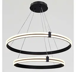 Чорна двоярусна LED люстра MD78099/80+60BK Artlight 184 Вт - мініатюра 3