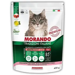 Сухий корм для котів Morando Tradizioni зі свининою, горохом та буряком 400 г