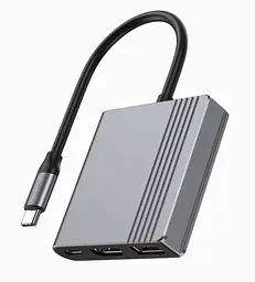 Хаб USB A-CM-COMBO3-05, Grey, Type-C 3.2 - 1xType-C 3.2 (90 Вт) / USB 3.2 / HDMI 4K 60 Гц Gembird teh0027597 - мініатюра 2