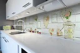 Кухонний фартух Happy Pocket Лофт для кухні ПВХ наклейка білі дошки дерев'яний фон Сірий 60х250 см Z180526 - мініатюра 6