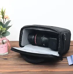 Сумка для фотоапарата Canon EOS протиударна Чорний з червоним з дощовиком (IBF030BRD) - мініатюра 7