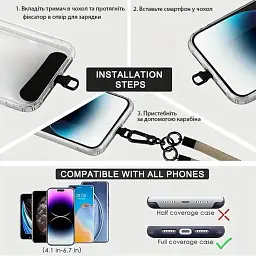 Чохол до мобільного телефона Dengos Case + Cross-body Strap Samsung Galaxy A37 Clear+Purple (DG-KM-CCRB-06) - мініатюра 5