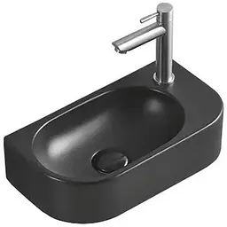 Умивальник Mexen Viera 40 black matt лівий накладний підвісний MEX-21274085L, Чорний матовий