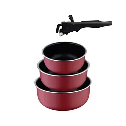Набір ковшів зі знімною ручкою Bergner Click & cook 16/18/20 см 4 предмета (BG-31608-RD)