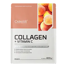 Для суглобів та зв'язок OstroVit Collagen + Vitamin C Peach 400 г - мініатюра 2