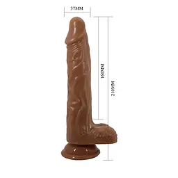 Реалістичний вібратор Baile Beautiful Encounter Bodach Remote Control 21 см коричневий - мініатюра 10