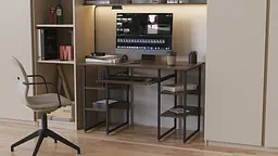 Комп'ютерний стіл Ferrum-decor Тім 75x120x60 чорний ДСП Дуб Сонома Труфель 16мм (FRD-103952)
