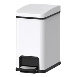 Відро для сміття Koer TC-010108-08 з плавним закриттям, прямокутне, 8 л, білий (KR5592) - мініатюра 1