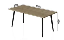 Стіл журнальний Монтана Ferrum-decor 45x100x50 Чорний метал ДСП Дуб Сонома 16 мм (FRD-106714) - мініатюра 5