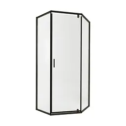 Душова кабіна Qtap Scorpio BLA10115-AC6 100x100 см, скло Clear 6 мм, покриття CalcLess без піддона, Чорний, Універсальна, прозорий