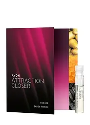 Листівка із пробним зразком Avon парфумерна вода ATTRACTION CLOSER For Her, 0,6 мл - мініатюра 1