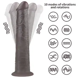 Вібратор Lovetoy Dual-Layered Silicone Nature Cock 10'' 25.3 см (чорний) - мініатюра 2