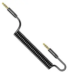 Кабель аудіо Usams SJ256YP01 Spring Audio Cable AUX 3.5 мм AUX 3,5 мм 1,2 m Black (6958444959306) - мініатюра 2