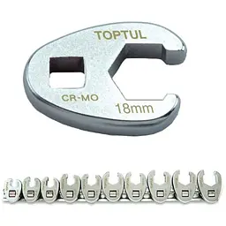 Ключ Toptul розрізний односторонній 3/8" 10шт 10-19мм (GAAR1001)