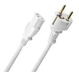 Кабель питания OEHLBACH Powercord C13 CEE7/7 White 1.5m - мініатюра 4